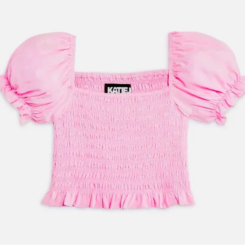 Girls Pink Marlee Puff Sleeve Top! (Size YM)